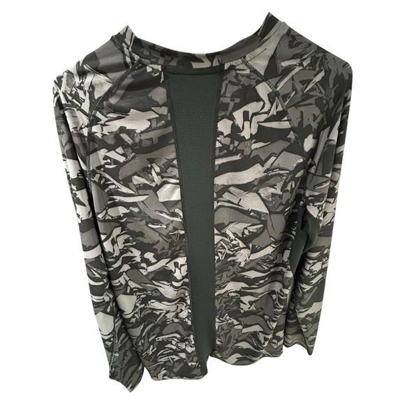 RUSSELL Dri Power Stretchy Activewear Shirt in Gray Black Camo Women's Large - Picture 1 of 2